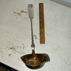 Antique 1900’s Denmark Danish Silver large ladle 12” x 4” ladle stamped